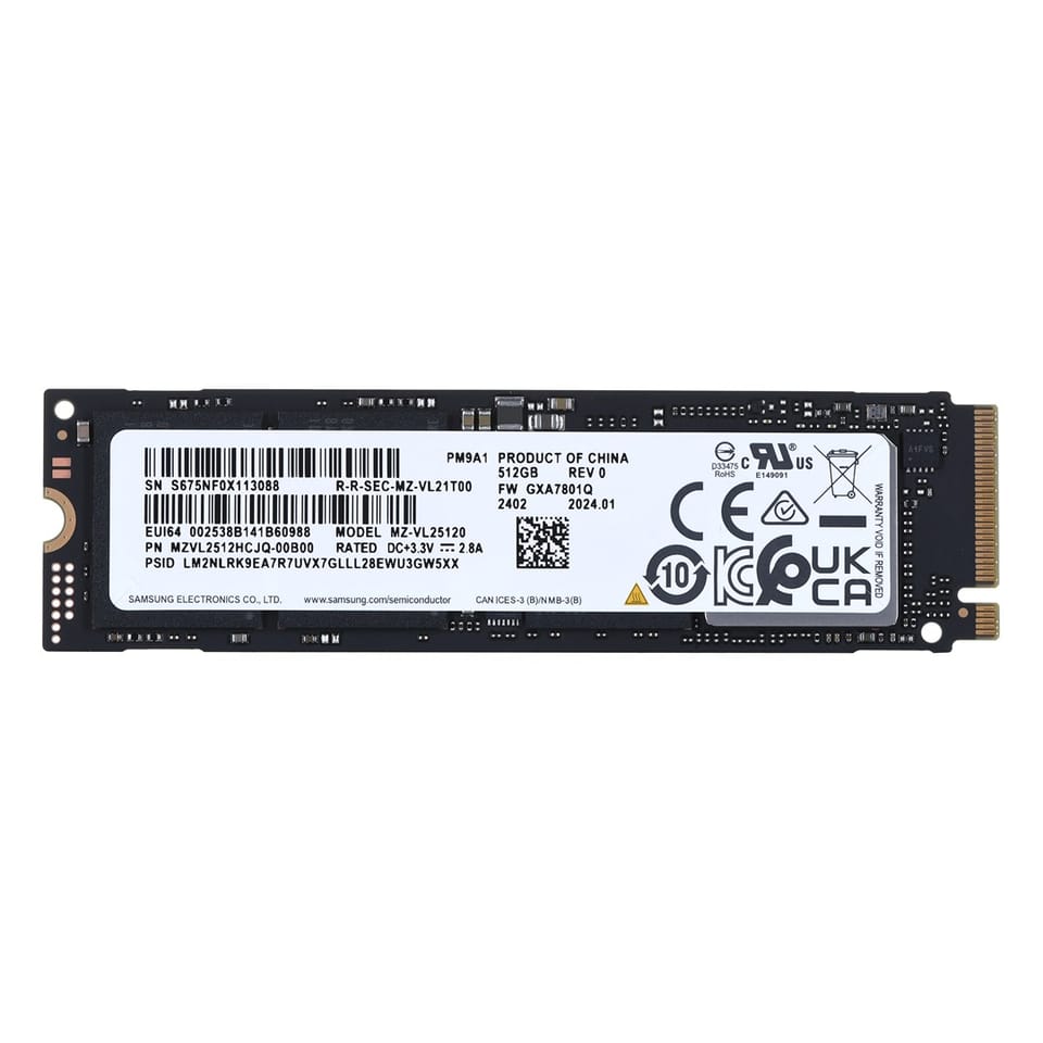 内蔵型SSD M.2 SSD 512GB Samsung PM991a 95% Solid State Drives